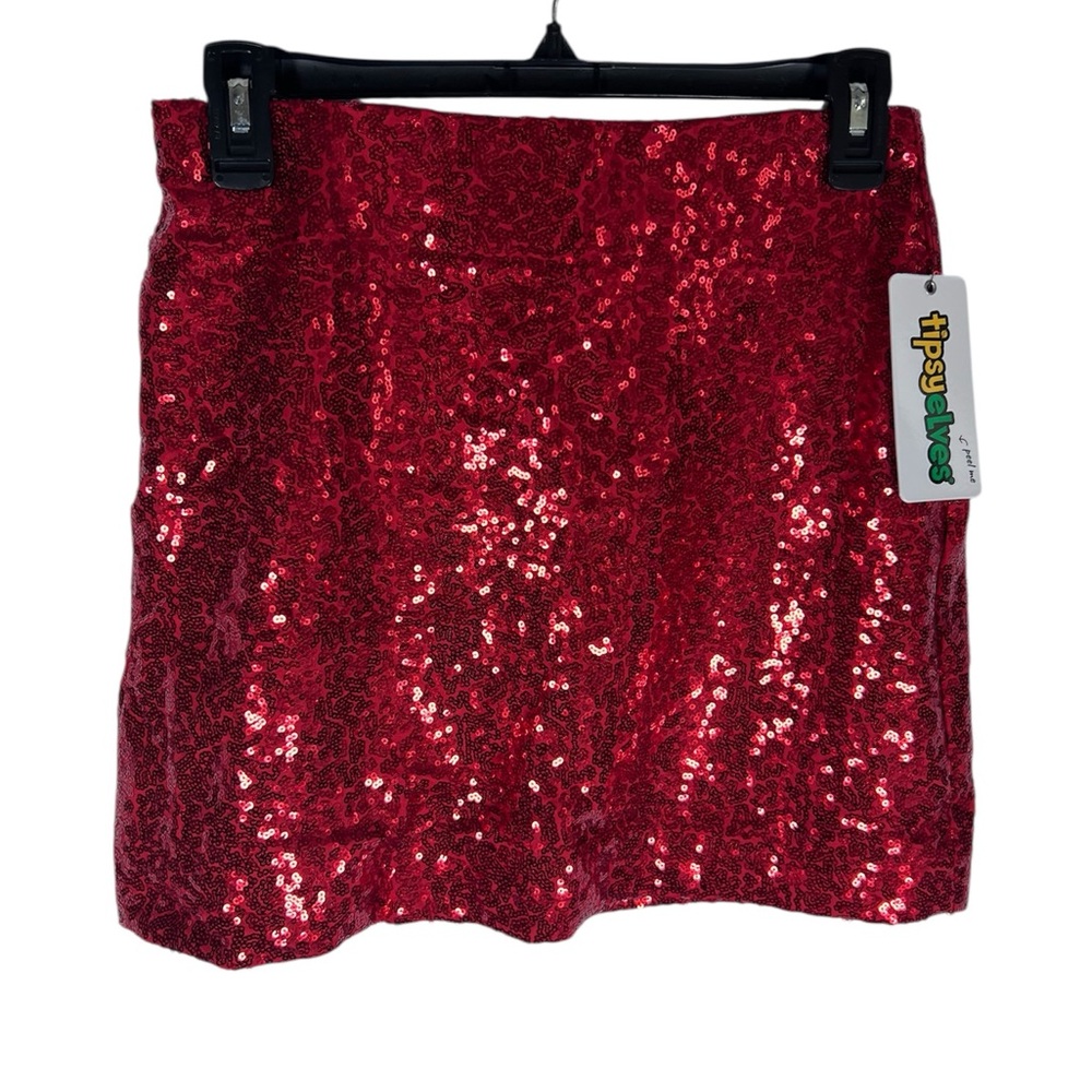 Tipsy Elves Sparkling Red Skirt Size M